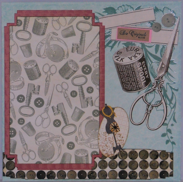Paper is Recollections Regent Street, stamps are from Unity Stamp Co. and the sewing model is from the Silhouette store